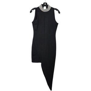 Gracia Jersey knit mock neck asymmetrical bodycon dress